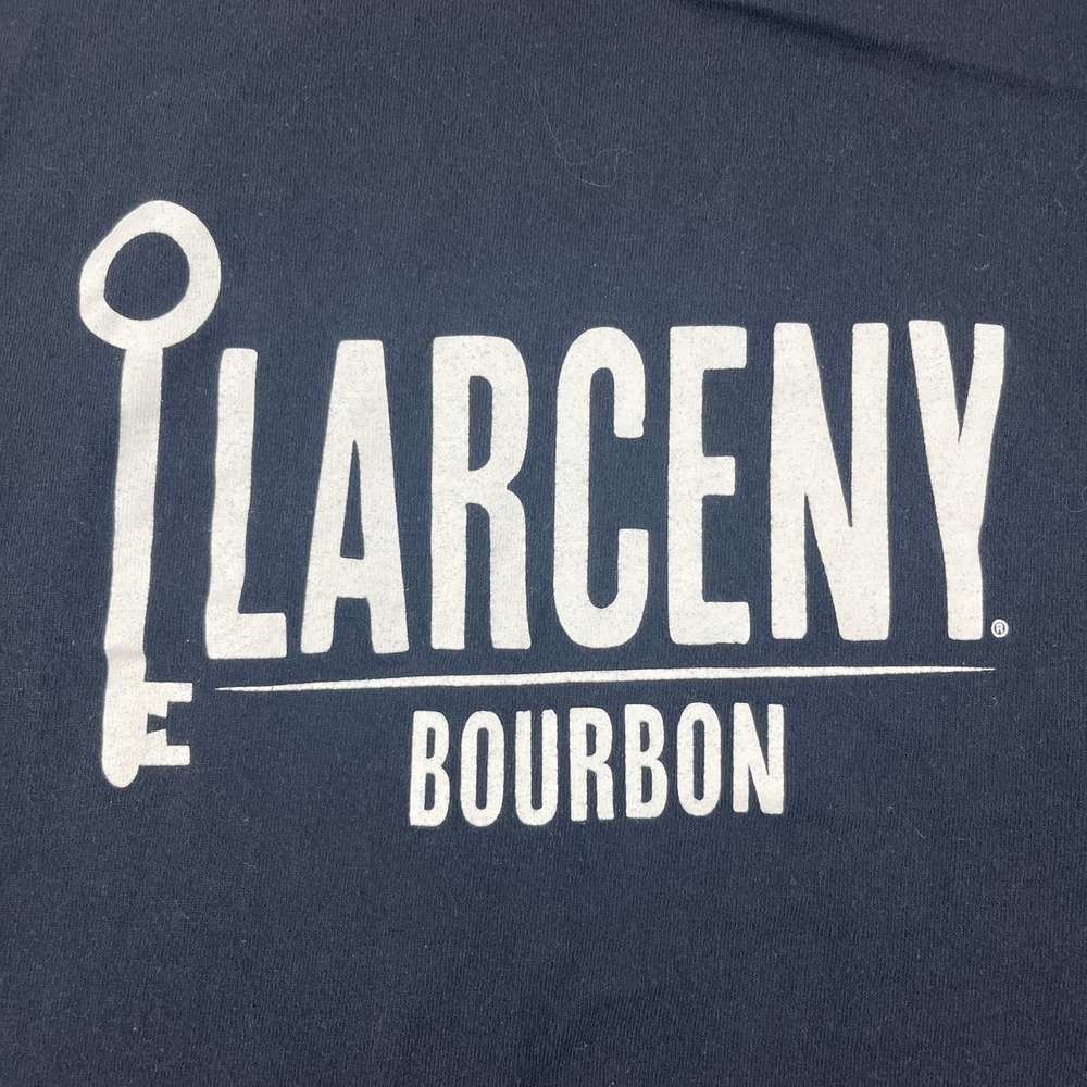 Larceny Bourbon Whiskey Gildan Mens L Black T-Shirt Graphic Key Logo Tee